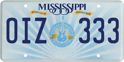 MS license plate OIZ333