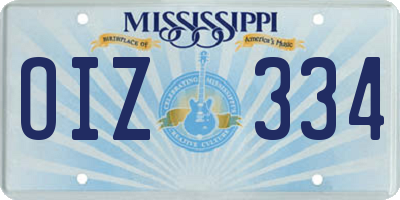 MS license plate OIZ334