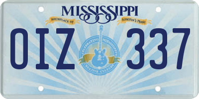 MS license plate OIZ337