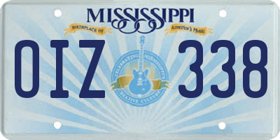MS license plate OIZ338