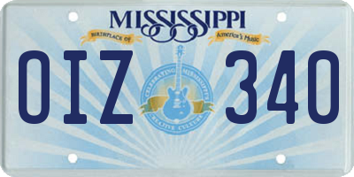 MS license plate OIZ340