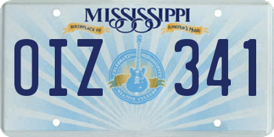 MS license plate OIZ341