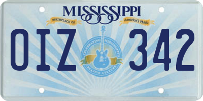 MS license plate OIZ342
