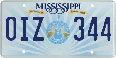 MS license plate OIZ344