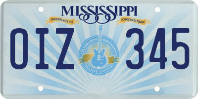 MS license plate OIZ345