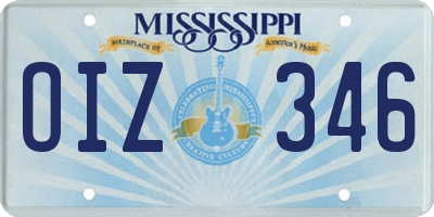 MS license plate OIZ346