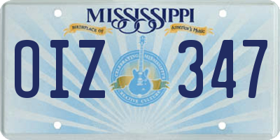 MS license plate OIZ347