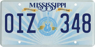 MS license plate OIZ348