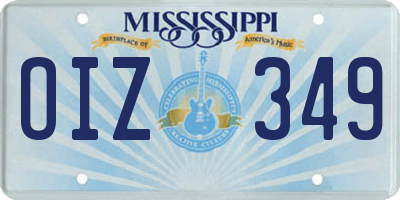 MS license plate OIZ349