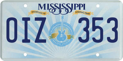 MS license plate OIZ353