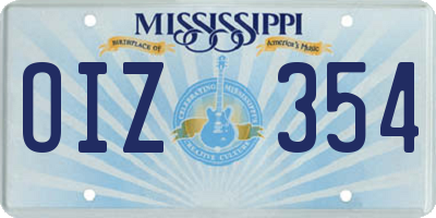 MS license plate OIZ354