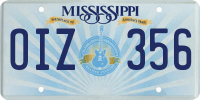 MS license plate OIZ356