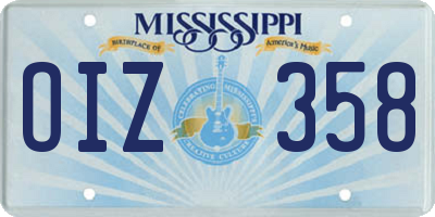 MS license plate OIZ358