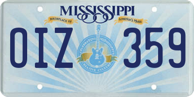 MS license plate OIZ359