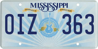 MS license plate OIZ363