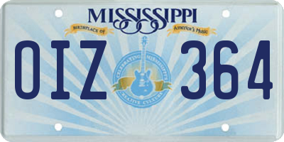 MS license plate OIZ364