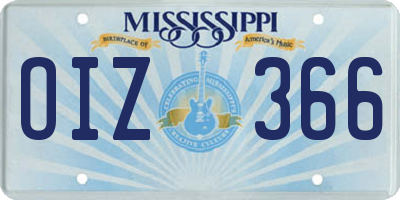 MS license plate OIZ366