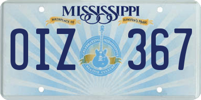 MS license plate OIZ367