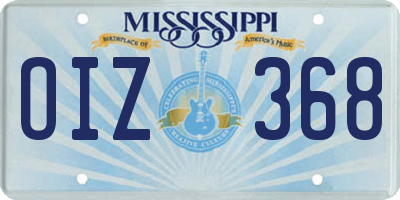 MS license plate OIZ368