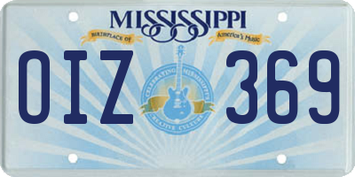MS license plate OIZ369