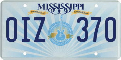 MS license plate OIZ370