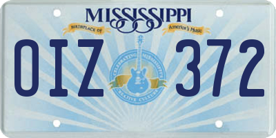 MS license plate OIZ372