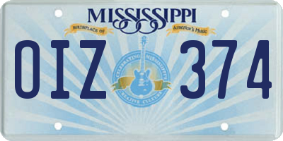 MS license plate OIZ374