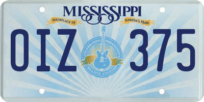 MS license plate OIZ375