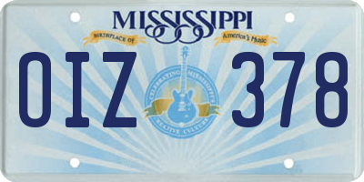 MS license plate OIZ378