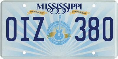 MS license plate OIZ380
