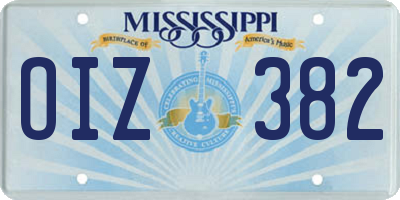 MS license plate OIZ382
