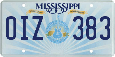 MS license plate OIZ383