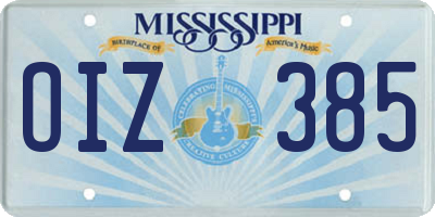 MS license plate OIZ385