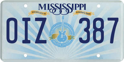 MS license plate OIZ387