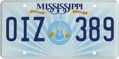 MS license plate OIZ389