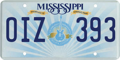 MS license plate OIZ393