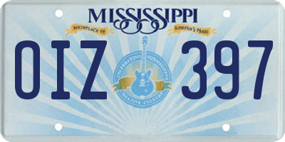 MS license plate OIZ397