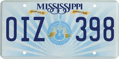 MS license plate OIZ398