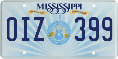 MS license plate OIZ399