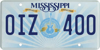 MS license plate OIZ400