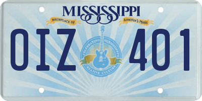 MS license plate OIZ401