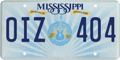 MS license plate OIZ404