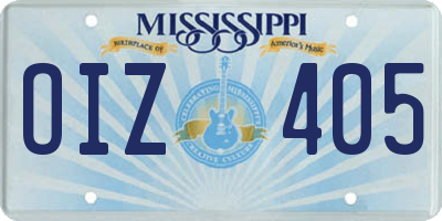 MS license plate OIZ405