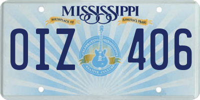 MS license plate OIZ406