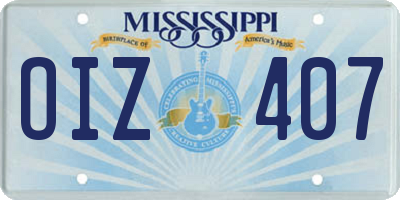 MS license plate OIZ407
