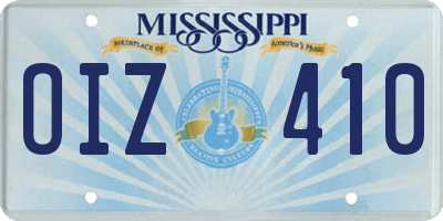 MS license plate OIZ410