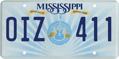 MS license plate OIZ411