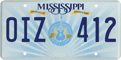 MS license plate OIZ412
