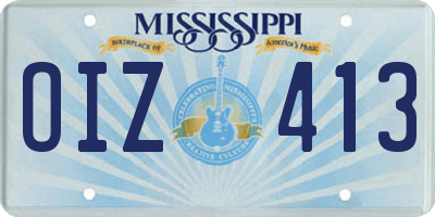 MS license plate OIZ413