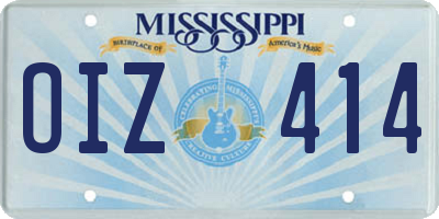 MS license plate OIZ414